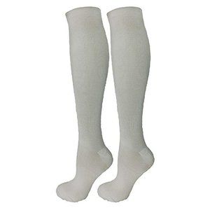 2 Pair White Small/Medium Ladies Compression Socks